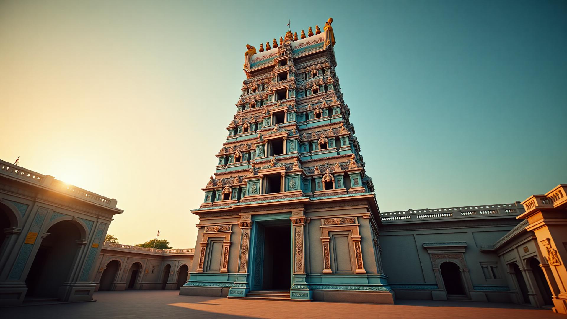 Sacred Tamil Nadu Hindu temple with traditional gopuram architecture and devotional atmosphere for spiritual pariharams